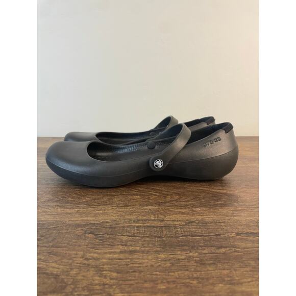 Crocs Alice Work Mary Jane Flats Black Women’s Size 7 Slip Resistant Comfort - Picture 2 of 15